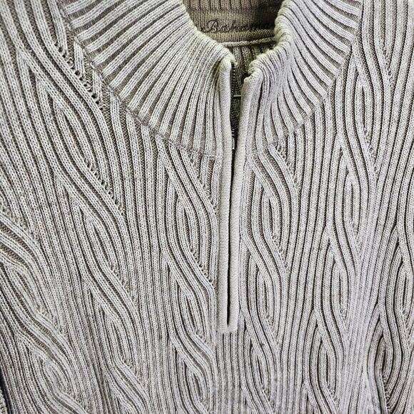 Tommy Bahama Cream Patterned Cotton Quarter Zip Knit Pullover Sweater Size XXL - Picture 3 of 9